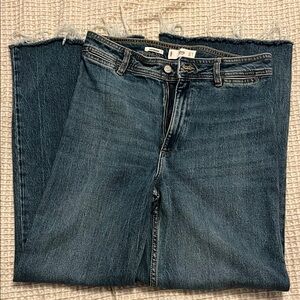 Mango Blue Straight Leg Jeans Classic Medium Wash